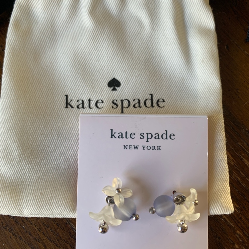 Kate Spade Floral White, Lavender and Silver  Earrings